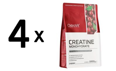 4 x OstroVit Creatine Monohydrate, Cherry - 1000g
