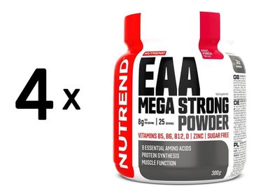 4 x Nutrend EAA Mega Strong Powder, Fruit Punch - 300g