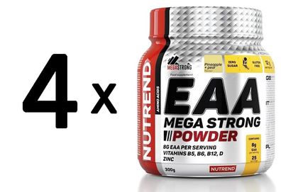 4 x Nutrend EAA Mega Strong Powder, Pineapple + Pear - 300g