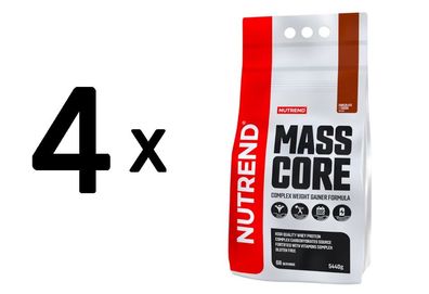 4 x Nutrend Mass Core, Chocolate + Cocoa - 5440g
