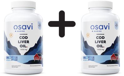 2 x Osavi Norwegian Cod Liver Oil Softgels, 1000mg (Lemon) - 180 softgels