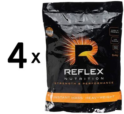 4 x Reflex Nutrition Instant Mass Heavyweight, Strawberries & Cream - 5400g