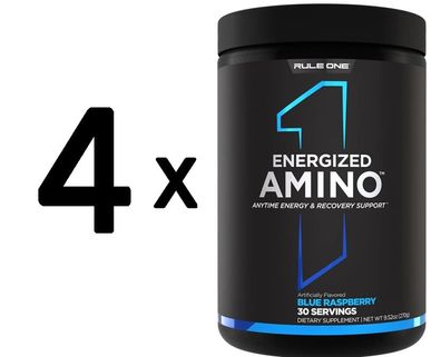 4 x Rule One Energized Amino, Blue Raspberry - 270g