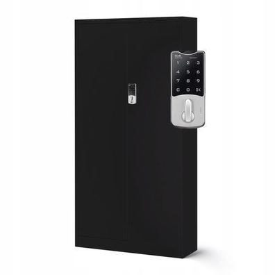 Aktenschrank Metallschrank mit Zahlenschloss Büroschrank 185x90x40 cm Schwarz