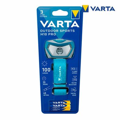 VARTA Outdoor Sports H10 Pro LED Stirnlampe blau, 100 Lumen