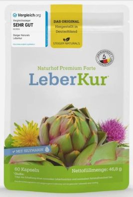 Steiger Naturals Leber Kur 60 Kapseln-Mariendistel, rtischocke, holin, itamine