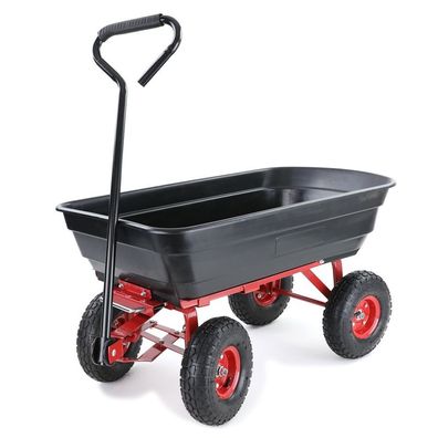Transportwagen Gartenwagen Schubkarre Handwagen Kippfunktion 250 kg Schwarz Rot