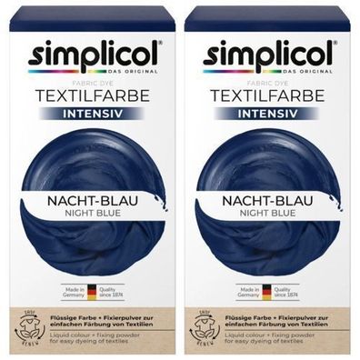 Simplicol Stofffarbe Nachtblau - 2er Pack