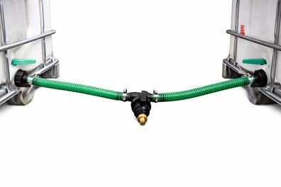 IBC Regentonnenverbinder Tankverbinder 2-fach DN 50 gegenüber stehend