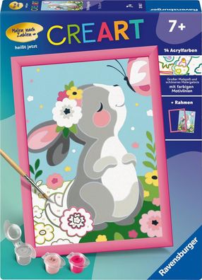 Ravensburger CreArt 20062 - Frühlingsgrüße - Malen nach Zahlen Kaninchen für Kinder a