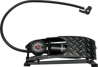 Fußpumpe mit Manometer, 3 mm Stahl, 600 mm Schlauch