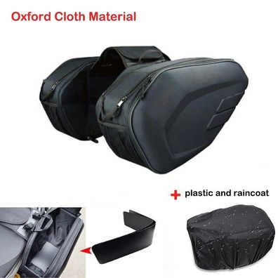 New Motorcycle Waterproof Helmet & Suitcase Saddlebags Set with Raincoat