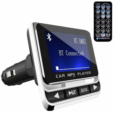 FM12B 1.44" LCD Bluetooth Car MP3 Player & FM Transmitter with Charger