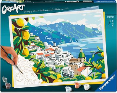 Ravensburger CreArt - 12023149 - Amalfiküste - Malen nach Zahlen Landschaft für Erwac