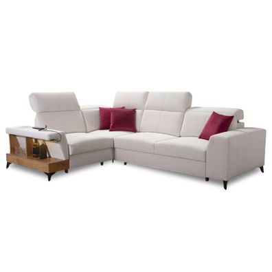 Best For Home Ecksofa Leder Billie II | L-Form Sofa 3-Sitzer mit Relaxfunktion & USB
