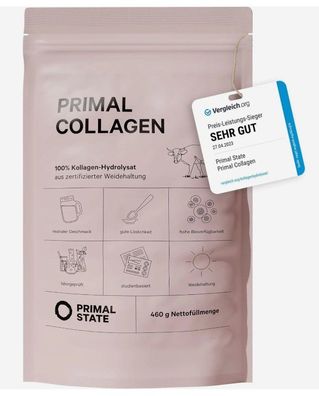 Primal State Collagen Powder 460g - Tasteless - Premium Hydrolysate Type 1 & 3