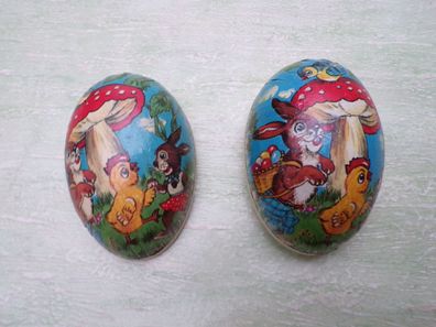 Container Erzgebirge Füllei Papp-Osterei Osterhasen Fliegenpilz ca 8cm