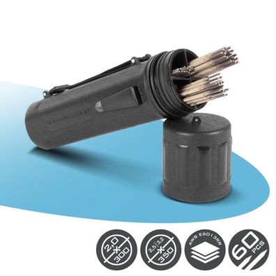 Stahlwerk 60 Stabelektroden AWS E6013 RR mit wasserfestem Elektrodenköcher