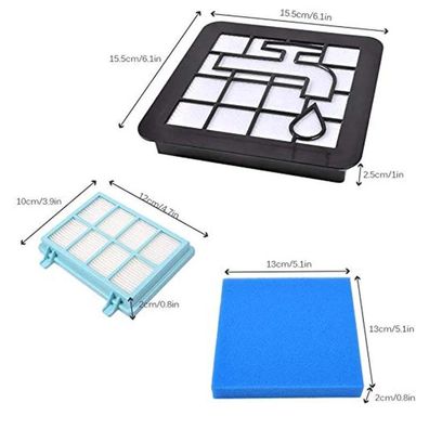 2-pack filter set for Philips PowerPro Compact vacuum cleaners Philips FC8010/01, FC9