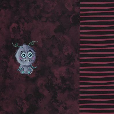 Swafing Panel Monster MOODS BY MRS MINT, FRENCH TERRY beere