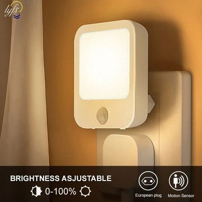 3-pack of LED night lights, dimmable, warm white, with motion detector and twilight s
