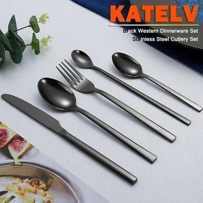 30-piece cutlery set for 6 people, stainless steel, exquisite set, dishwasher safe