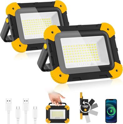 30W LED Construction Light, Work Light, Battery-Powered USB Rechargeable, IP65 Waterp