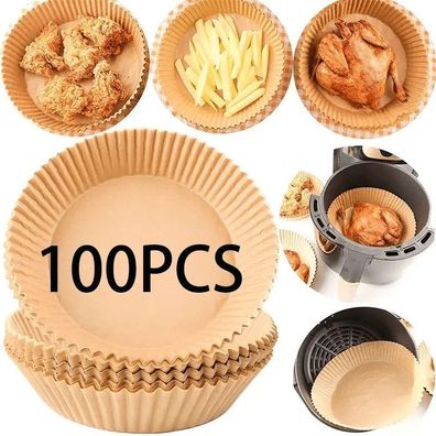 100 Backpapier Airfryer Antihaft-Einweg-Papiereinlage für Ofen