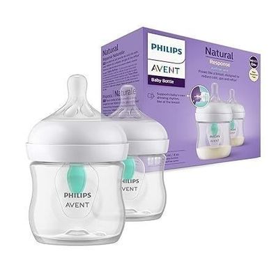 Philips Avent Babyflaschen Natural Response - 2x 125 ml Flaschen mit AirFree Ventil,
