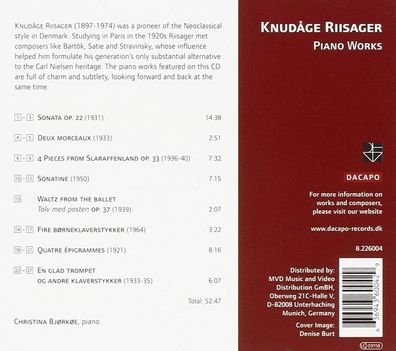 Knudage Riisager (1897-1974): Klavierwerke - - (CD / K)