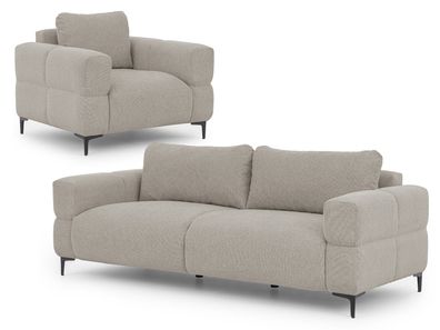 Cardea - Moderne Polstergarnitur 3 + 1 in Bubble-Optik aus weichem Strukturstoff