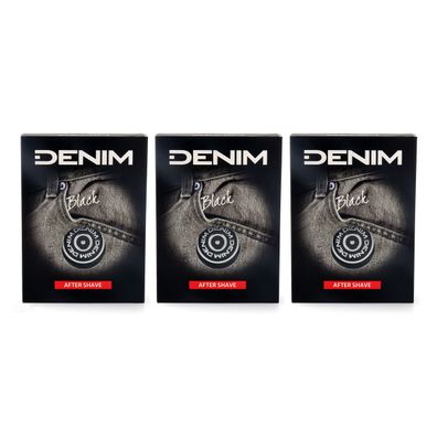 3x DENIM BLACK After Shave 100ml - erfrischendes Rasierwasser