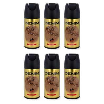 DENIM GOLD deodorant 6x 150 ml - vorratspackung