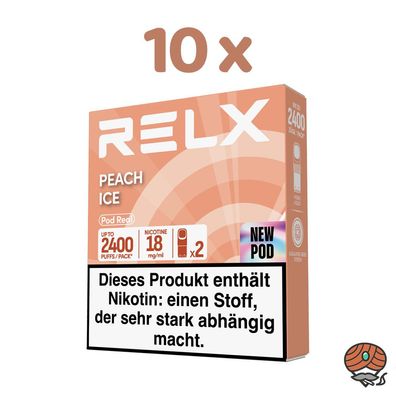 RELX POD REAL Peach Ice 18mg/ml Nikotin 10x 2 Pods