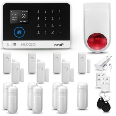 Alarmanlage fürs Haus Set mit Sirene, 7x Bewegungssensor, 7x Fensteralarm HXA003 2G
