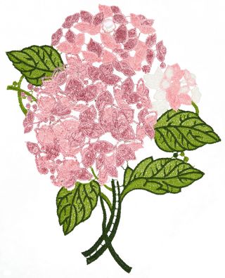 Fensterbild Sommer Plauener Spitze Fensterdekoration Hortensie Altrosa 22 cm