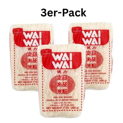 3er-Pack WAI WAI Reisnudeln Reisfadennudeln 200g