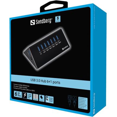Sandberg USB 3.0 Hub 7 ports - Hub - 7 x SuperSpeed USB 3.0