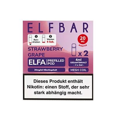ELFBAR ELFA POD Strawberry Grape 20mg/ml Nikotin à 2 Pods