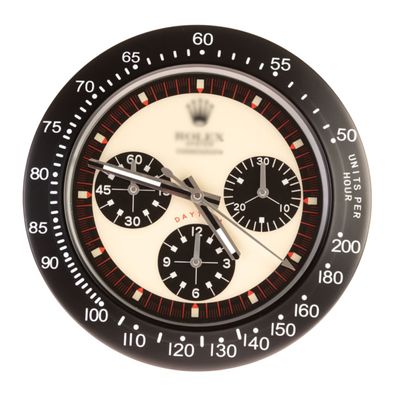 Wanduhr Rolex Daytona Paul Newmann Beige Cosmograph Schwarz Vintage Dealer Display