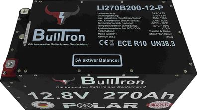 BullTron Polar 270Ah inkl. Smart BMS mit 200A Dauerstrom & Bluetooth App