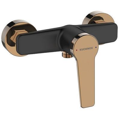 Brausearmatur ALANIS Brausebatterie Badezimmer Schwarz-Roségold Duschbatterie