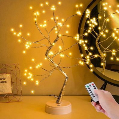 108 LED Firefly Bonsai Tree String Lights, Artificial Fairy Tree, USB/Battery Operate