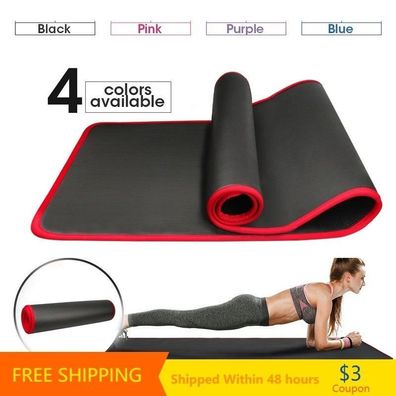 10MM Extra Thick 183x61cm NBR Yoga Mat with Bandage - Non-Slip