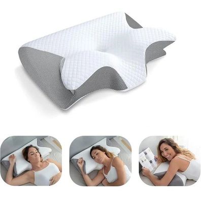 1pc Memory Foam Cervical Pillow, 2 in 1 Ergonomic Contour Orthopedic Pillow for Neck