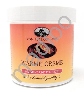 2,76 Euro pro 100ml Wärme Creme 250ml -vom Pullach Hof- traditional quality