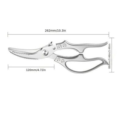 2025 Power Spring Kitchen Scissors - Stainless Steel, for BBQ, Chicken Bone, Steak