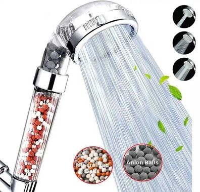 3-in-1 Filtration Shower Head, Water-Saving Shower Head with Ion Filter, Limescale Fi