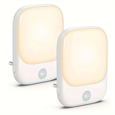 4-pack of LED night lights, dimmable, warm white, with dusk sensor for stairs