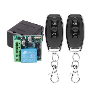 433MHz Wireless Remote Control Switch - 1CH 12V 10A Relay Receiver & 2CH Transmitter